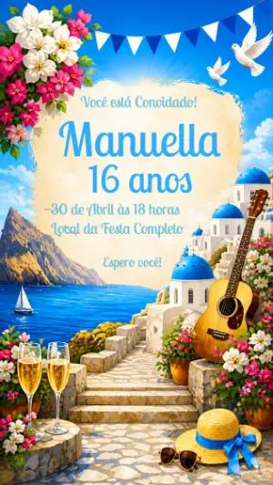 Convite de Aniversário Mamma Mia! Editável