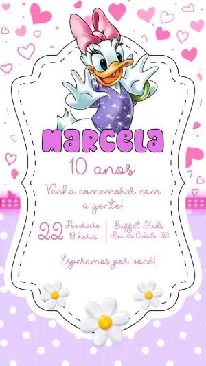 Convite de Aniversário da Margarida para Editar Online