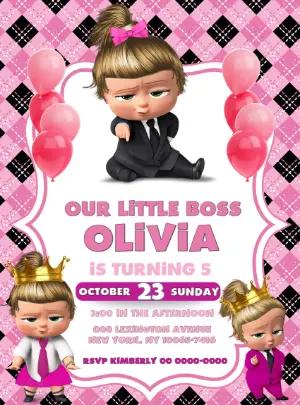 Boss Girl Birthday Invitation Template to Edit Online