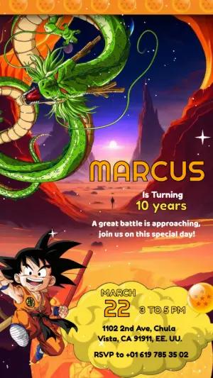 Animated Dragon Ball Z Birthday Invitation | Editable Video