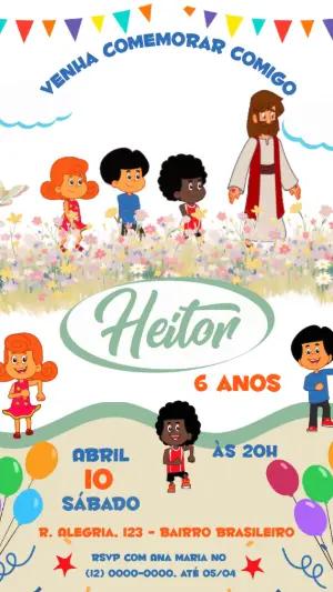 Convite Animado de Aniversário 3 Palavrinhas para Editar