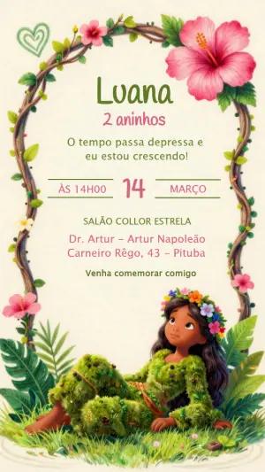 Convite de Aniversário Infantil Tema Natureza Editável