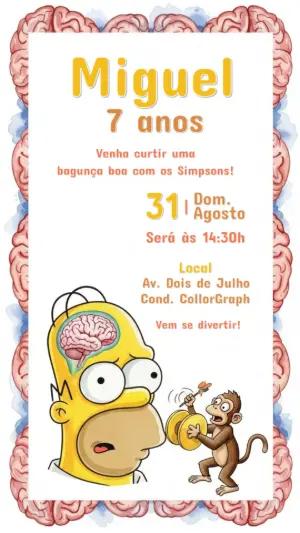 Convite de Aniversário Os Simpsons com Homer para Editar Online