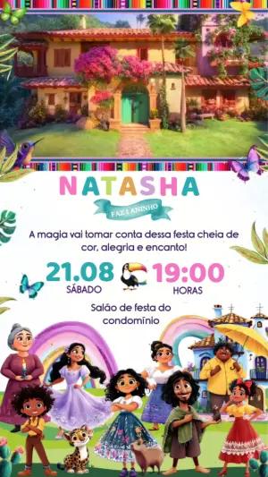 Convite Animado Aniversário Encanto com Personagens para Editar