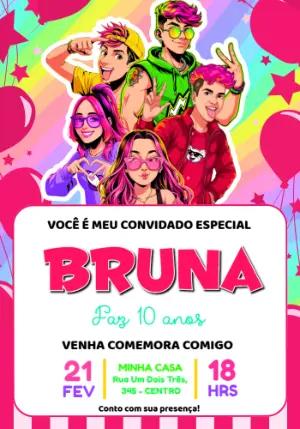 Convite de Aniversário Dos Rosa Colorido para Editar