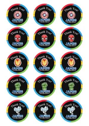 Colorful Avengers Thank You Tags - Editable Digital Template