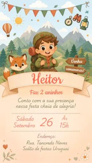 Convite de Aniversário Acampamento no Bosque para Editar