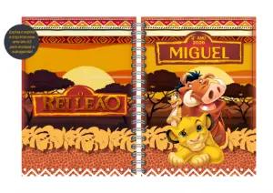 Capa de Agenda O Rei Leão com Personagens para Editar Online