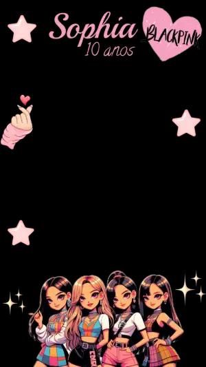Moldura para Stories Sua Vez Tema Blackpink K-pop para Editar