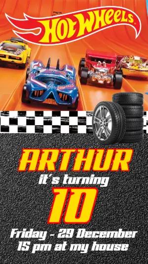 Editable Hot Wheels Birthday Invitation Template