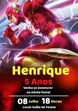 Convite de Aniversário The Flash para Editar Online