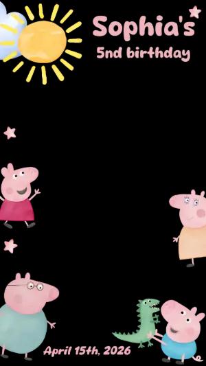 Editable Peppa Pig Birthday Photo Frame Template