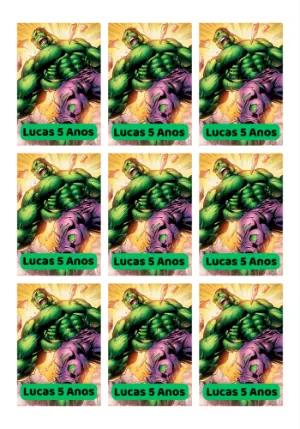 Tag de Aniversário Hulk Editável para Imprimir e Personalizar
