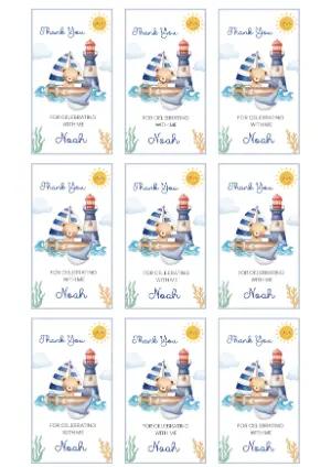 Editable Nautical Bear Baby Shower Favor Tag Template