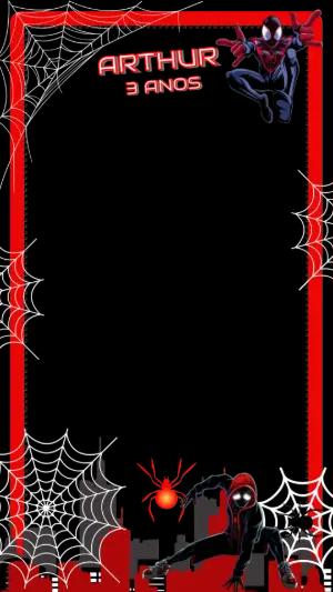Moldura de Aniversário Homem-Aranha Miles Morales para Editar