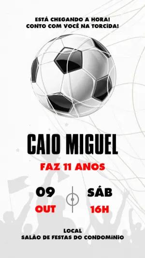 Convite de Aniversário Futebol Moderno para Editar Online