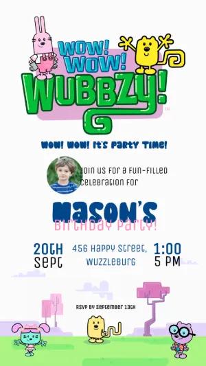 Wow! Wow! Wubbzy! Digital Birthday Invite - Editable Template