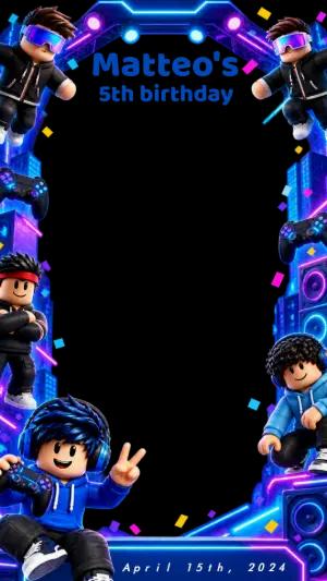 Editable Roblox Gaming Photo Frame for Birthdays