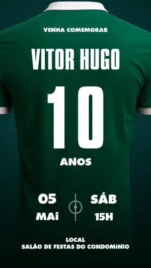 Convite de Aniversário Futebol Estilo Camisa para Editar