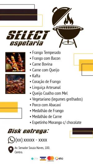 Flyer Cardápio de Espetaria para Editar e Imprimir
