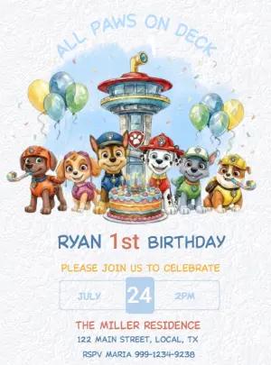 Editable Paw Patrol Birthday Invitation for a Fun Party
