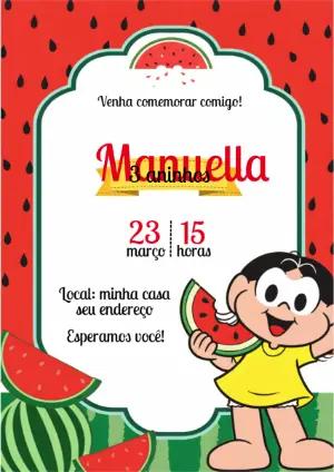 Convite Digital Aniversário Magali Melancia Editável