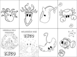 Mini Livro de Colorir Fundo do Mar para Editar Online
