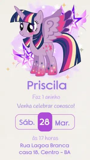 Convite Digital Twilight Sparkle My Little Pony Editável