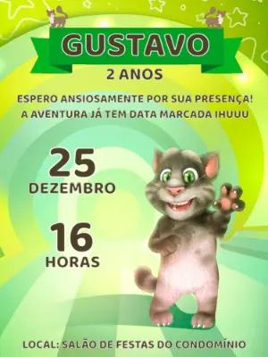 Convite de Aniversário Talking Tom para Editar Online