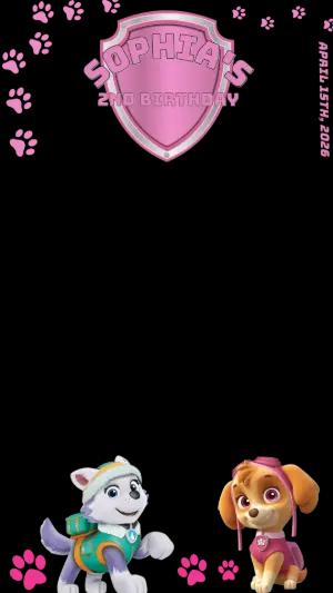Editable Paw Patrol Birthday Filter with Skye & Everest