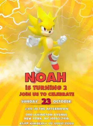 Super Sonic Birthday Invitation | Editable Digital Template