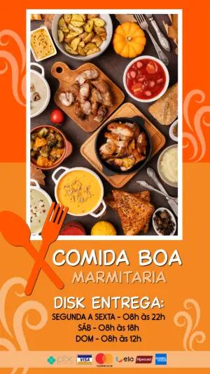 Flyer de Marmitaria e Delivery para Editar Online