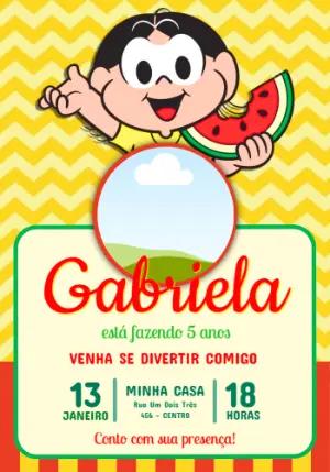 Convite Digital Editável Aniversário Infantil Tema Magali
