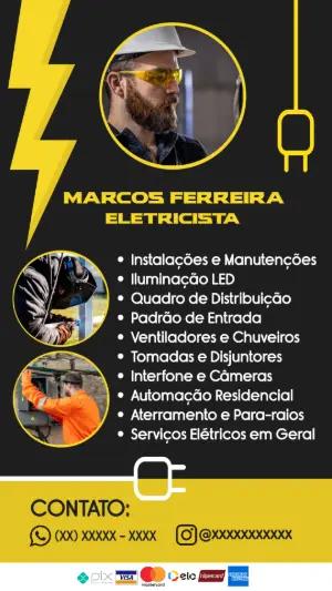 Cartão de Visita Eletricista Profissional para Editar Online