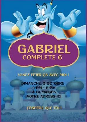 Invitation d'anniversaire Génie d'Aladdin modèle modifiable