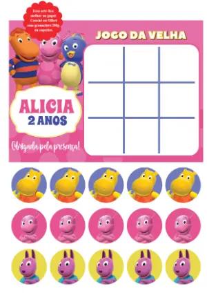 Jogo da Velha Aniversário Backyardigans para Editar Online