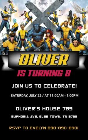 X-Men Superhero Birthday Invitation | Editable Digital Template