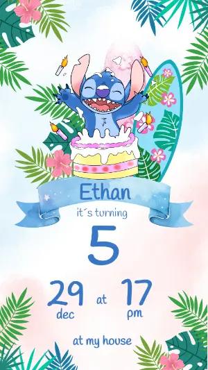 Stitch Birthday Party Invitation | Editable Template