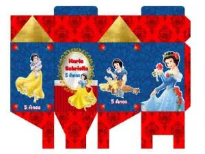 Caixa Milk Branca de Neve Editável para Festa de Aniversário