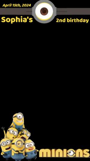 Minions Birthday Photo Frame - Editable Digital Template