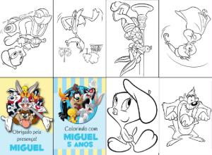 Lembrancinha Looney Tunes: Livro de Colorir para Editar Online