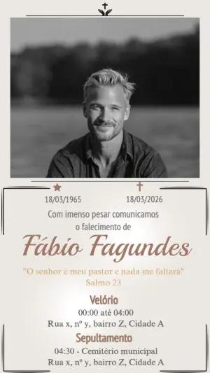 Comunicado de Falecimento Elegante para Editar