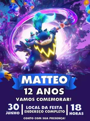 Convite de Aniversário Bowser Super Mario Galaxy para Editar