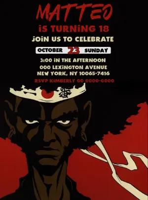 Anime Afro Samurai Birthday Party Invitation | Editable Template