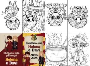 Lembrancinha Harry Potter Livro de Colorir Editável Online