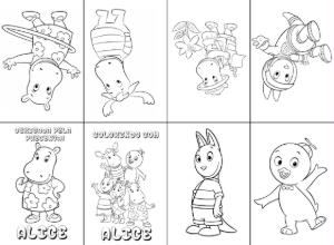 Mini Livro de Colorir Backyardigans para Imprimir