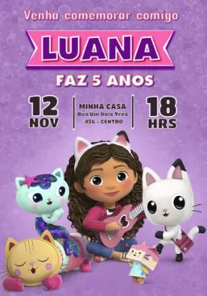 Convite Aniversário A Casa Mágica da Gabby para Editar Online