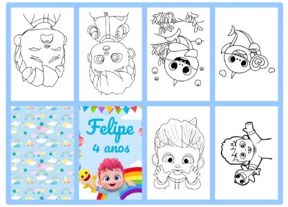 Mini Livro de Atividades Infantil com Atividades para Colorir Editável