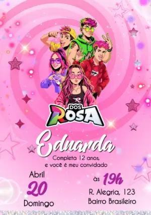 Convite de Aniversário Dos Rosa Pink Moderno para Editar