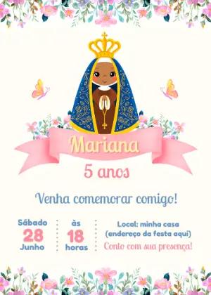 Convite Aniversário Nossa Senhora Aparecida para Editar Online